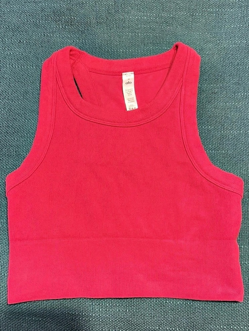 alo Ribbed Crop Tank in Pink New